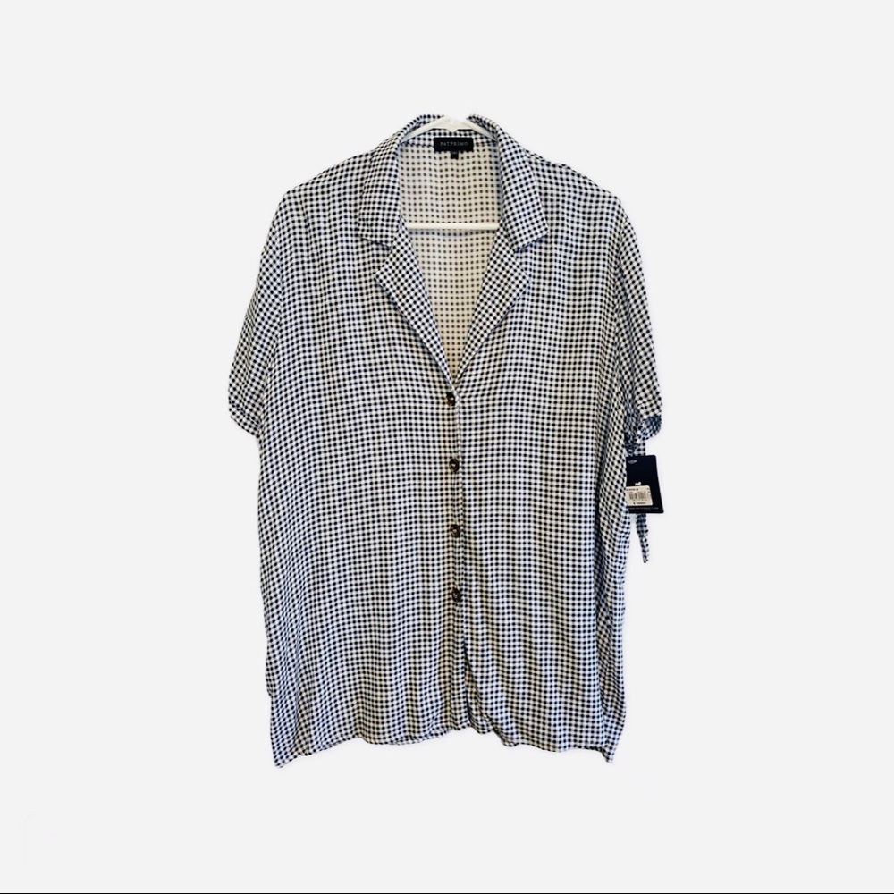 Patprimo Women’s Checked Button Down Blouse Size 2X
